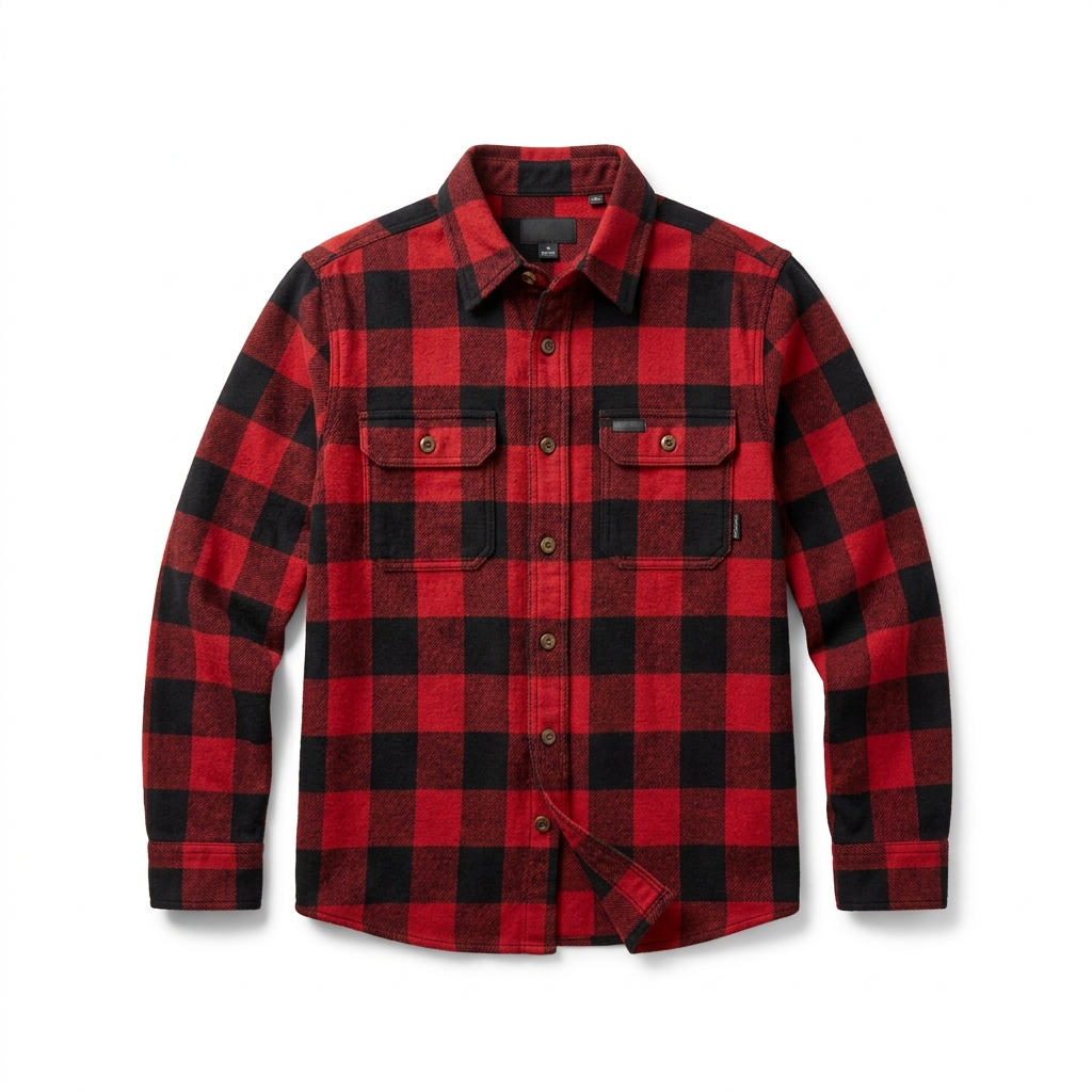 Heavy Cotton Plaid Flannel Overshirt