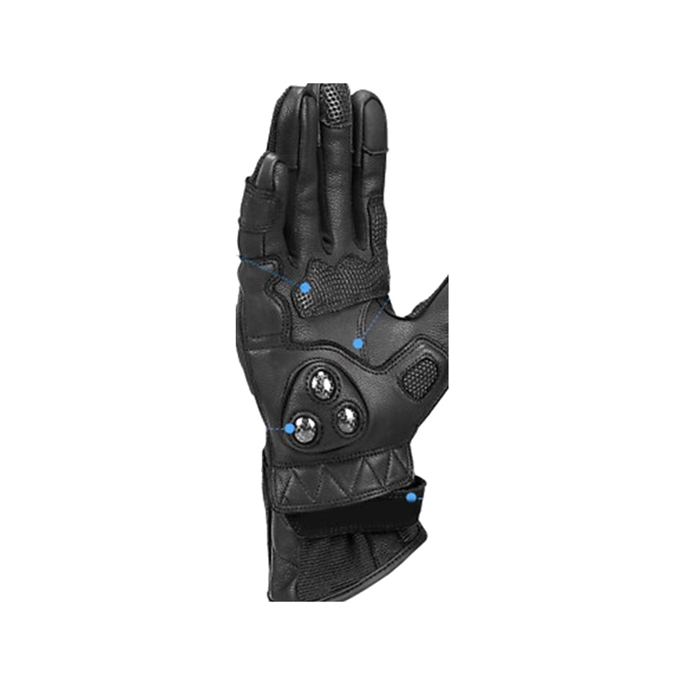 Carbon Armored Leather Track Racing Gloves