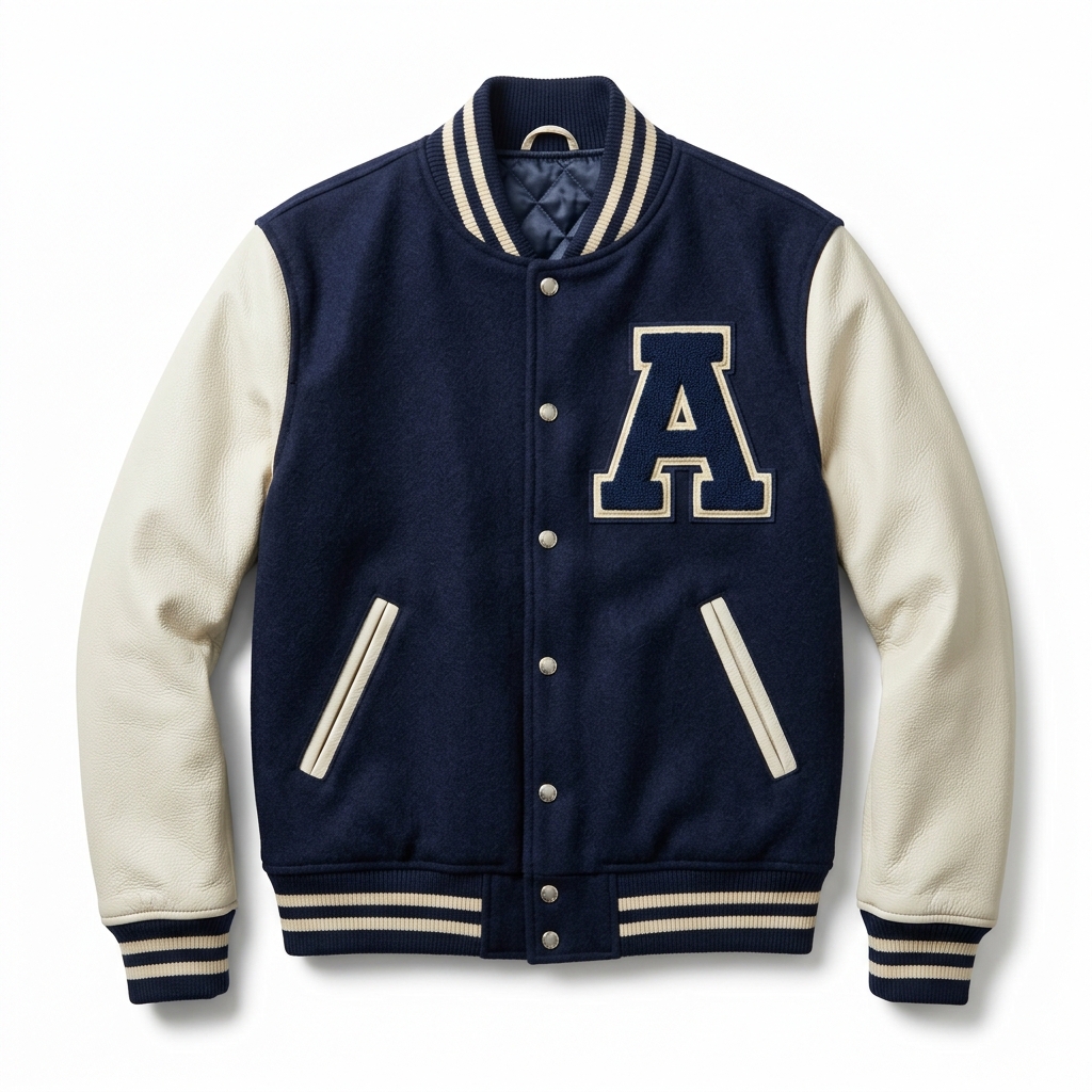 Classic Wool & Real Leather Varsity Jacket