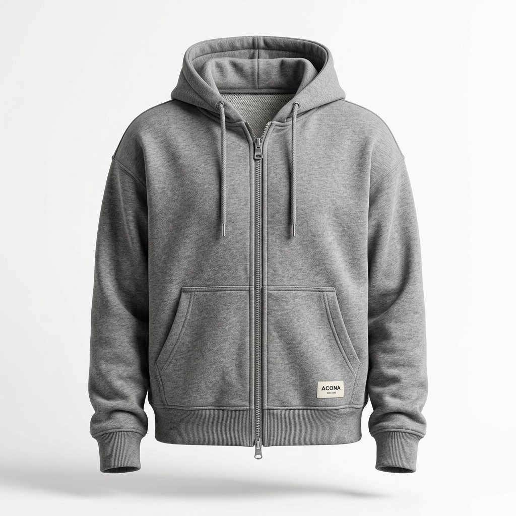 Heavy Luxe Full-Zip Streetwear Hoodie